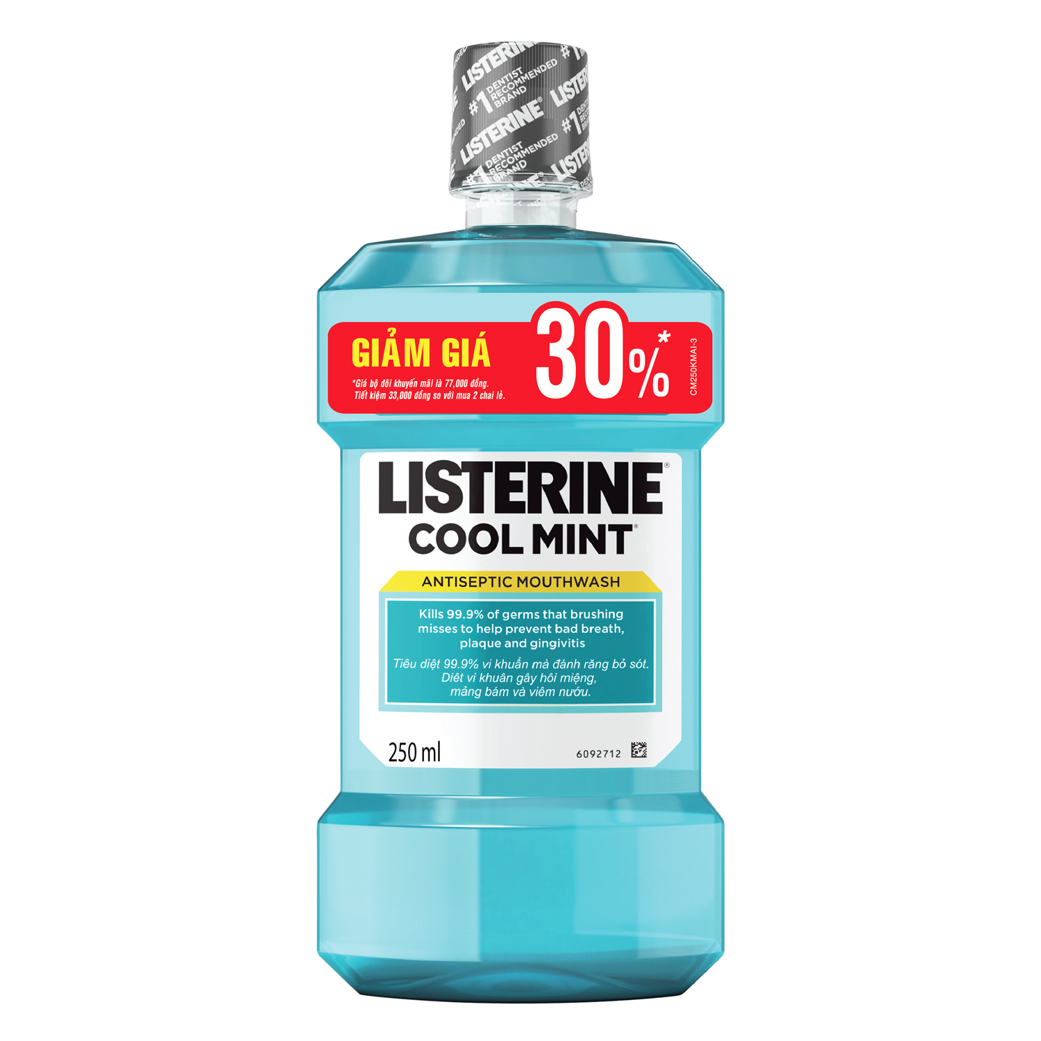 Bộ Đôi Nước Súc Miệng Hương Bạc Hà Listerine Cool Mint (250ml/Chai) - 8850007822127